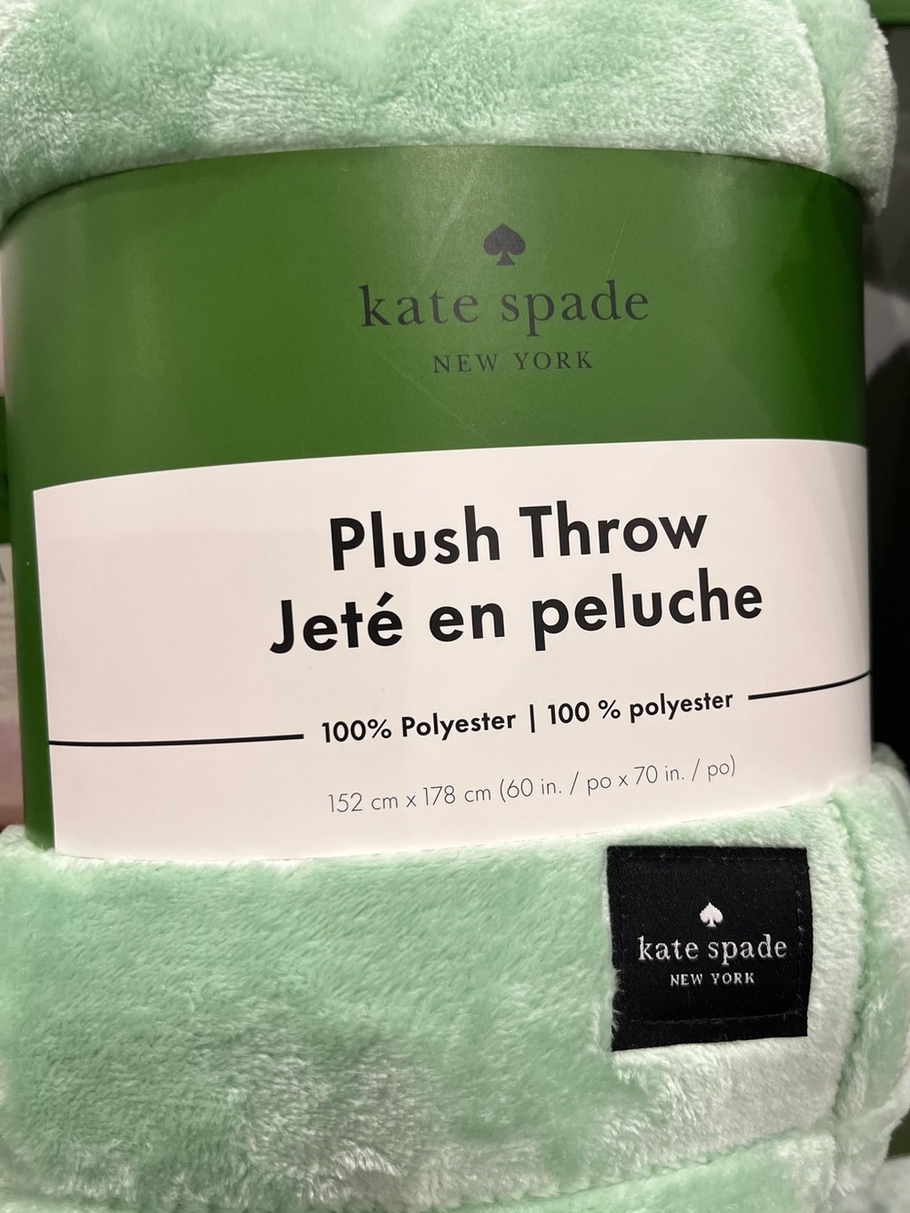 kate spade Plush Throw Blanket in Mint Green 60X70